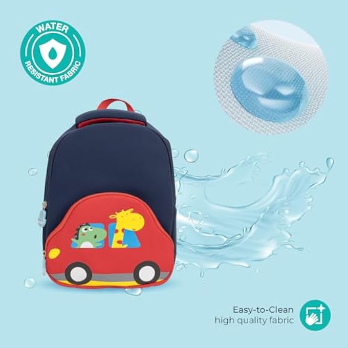 Moon The MOON Brand Preschool Backpack for KidsAges 36  Fun 3D Design Comfortable Padded Straps LightweightWaterproof Perfect for Lunch  SnacksTravel Toddler Boys  GirlsCar - Image 3