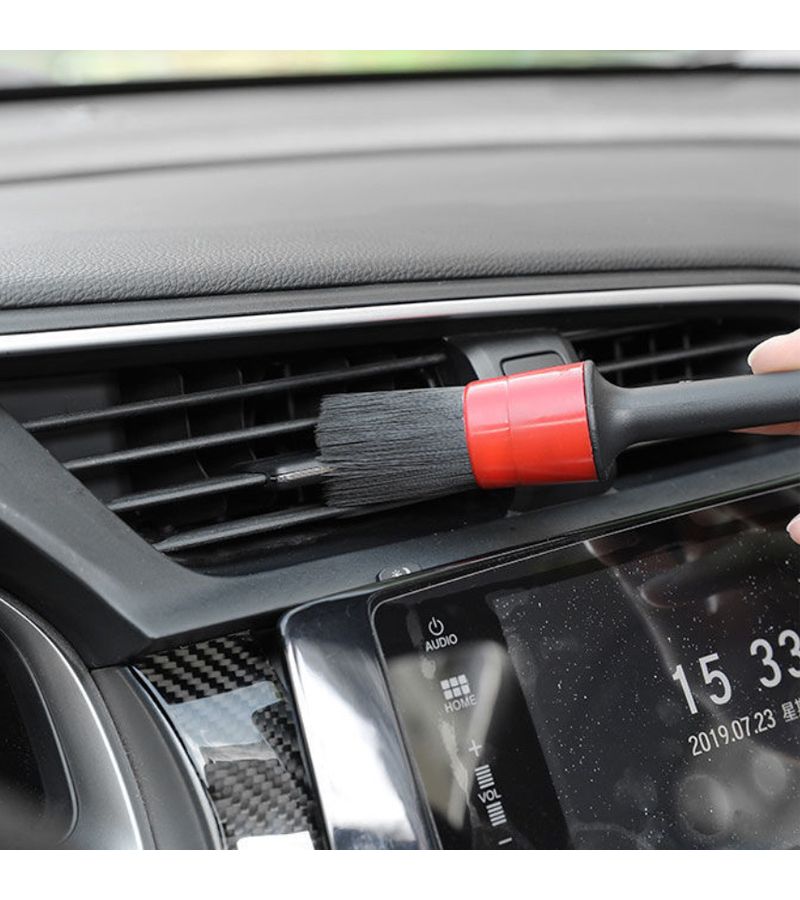 7 Piece Car Wash Care Brush Set 5 Detail Brushes And 2 Beauty Brushes For Cleaning Wheels Dashboard Ventilation Openings Reusable Car Accessories - Image 3