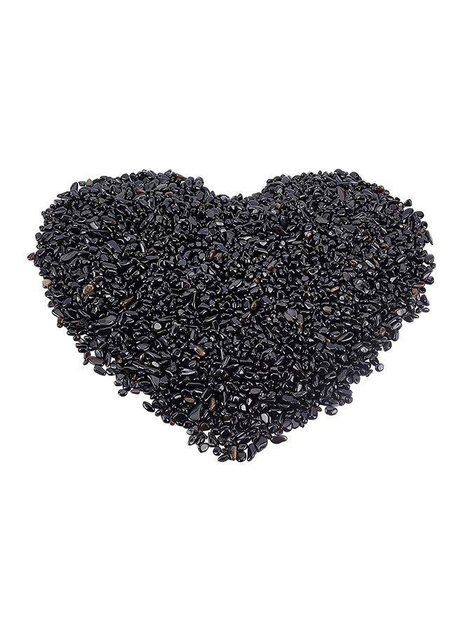 Ahandmaker Natural Obsidian Chip Beads  2/3 Pound Polished Tumbled Gemstone Chips Undrilled Crystals For Decoration -- Obsidian Chip