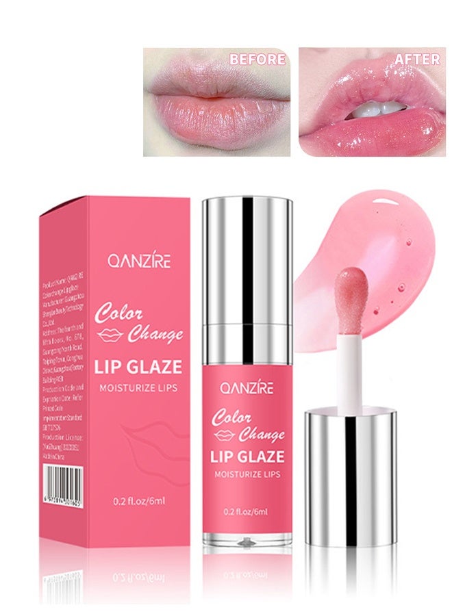  كانزير طلاء شفاه متغير اللون، زيت لمعان الشفاه المرطب، أحمر شفاه لامع يمنح الامتلاء، ملمع شفاه مرطب، بلسم شفاه شفاف للعناية بالشفاه، زيت شفاه بتركيبة منعشة غير لاصقة ومرطبة تدوم طويلاً - Image 1