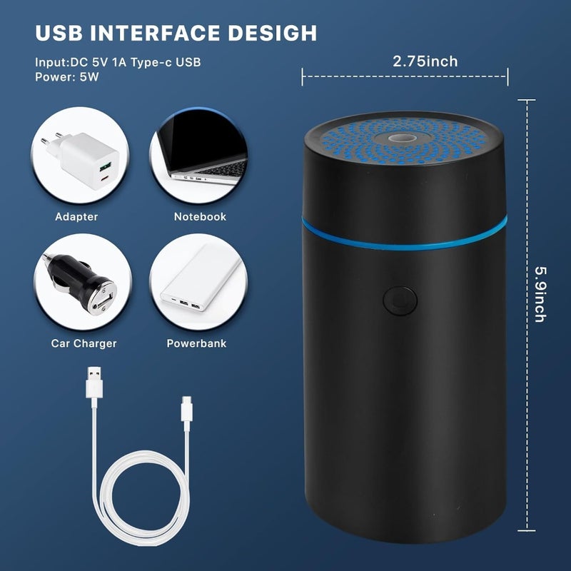 Car diffusers for Essential Oils Fragrance car Air fresheners, USB-Powered Mini Ultrasonic Mist Humidifier Essential Oil Diffuser for Vehicle - Image 5