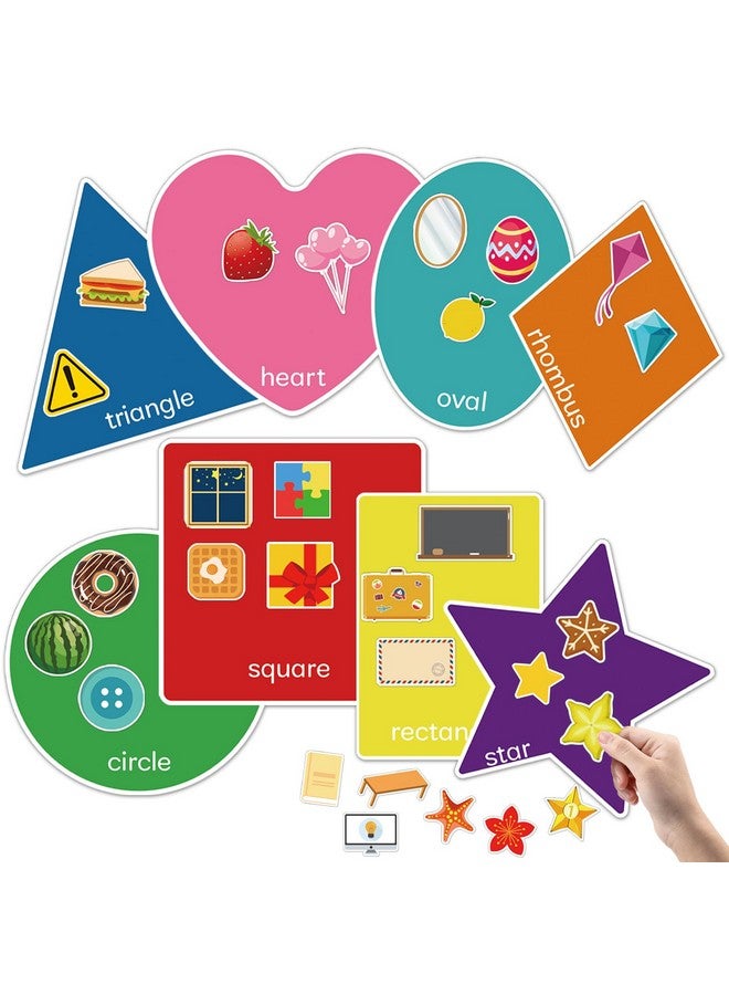 BelleAngle Shape Sorters for Toddlers, Shape Puzzle and Matching Games Set for Kids Learning Sorting Toys with 8 Sorting Mats and 48 Everyday Objects for Preschool Classroom Must Haves Decor - Image 1