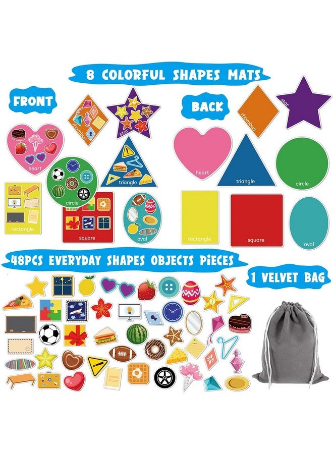 BelleAngle Shape Sorters for Toddlers, Shape Puzzle and Matching Games Set for Kids Learning Sorting Toys with 8 Sorting Mats and 48 Everyday Objects for Preschool Classroom Must Haves Decor - Image 3