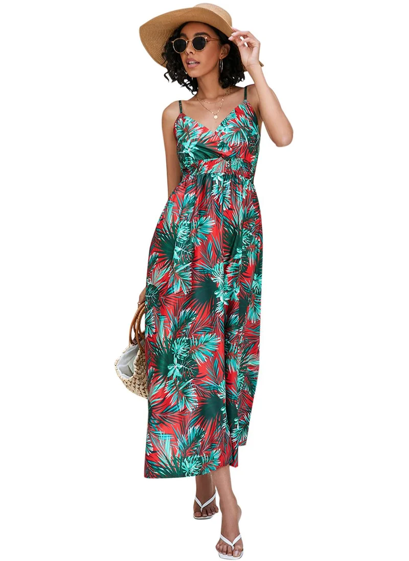 يونيكي Green Floral Print Fit & Flare Dress
