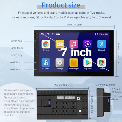 Haudio Double Din Car Stereo with 7" HD Touchscreen | CarPlay & Android Auto | Backup Camera | Bluetooth GPS Navigation | FM/AM | All Vehicles - Image 2