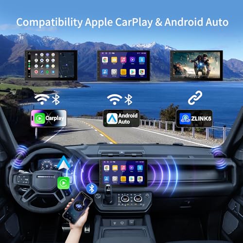 Haudio Double Din Car Stereo with 7" HD Touchscreen | CarPlay & Android Auto | Backup Camera | Bluetooth GPS Navigation | FM/AM | All Vehicles - Image 3