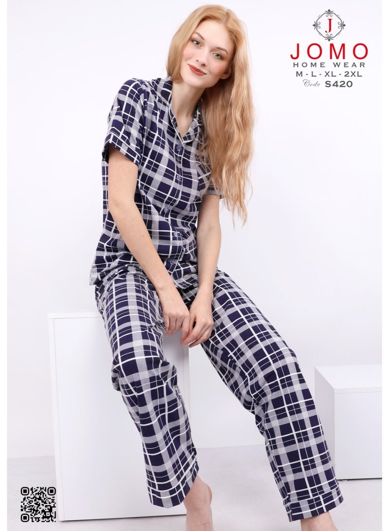JOMO HOME WEAR COZY CLASSIC FULL-LENGTH PANTS PAJAMA SET  - Image 2