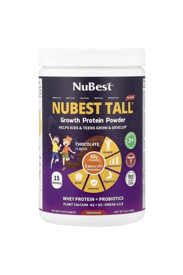 NuBest Tall®, Growth Protein Powder, For Kids & Teens 3+, Chocolate, 12 oz (340 g)