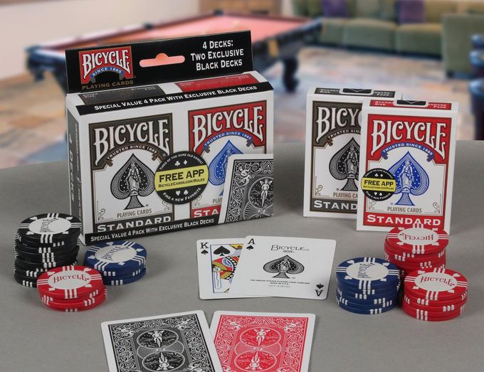 ALMA 4 Decks Bicycle Rider Back Standard Poker Playing Cards Black & Red - Image 2