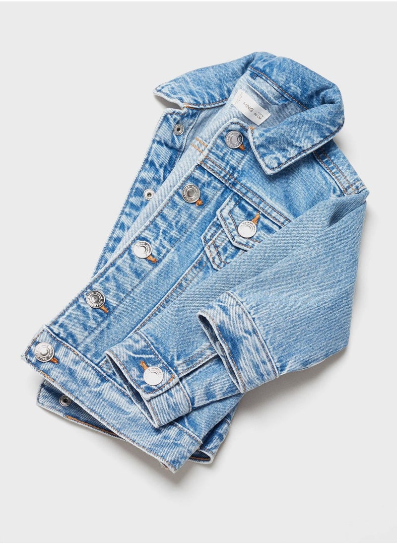 MANGO - Kids Light Wash Denim Jacket - Image 1