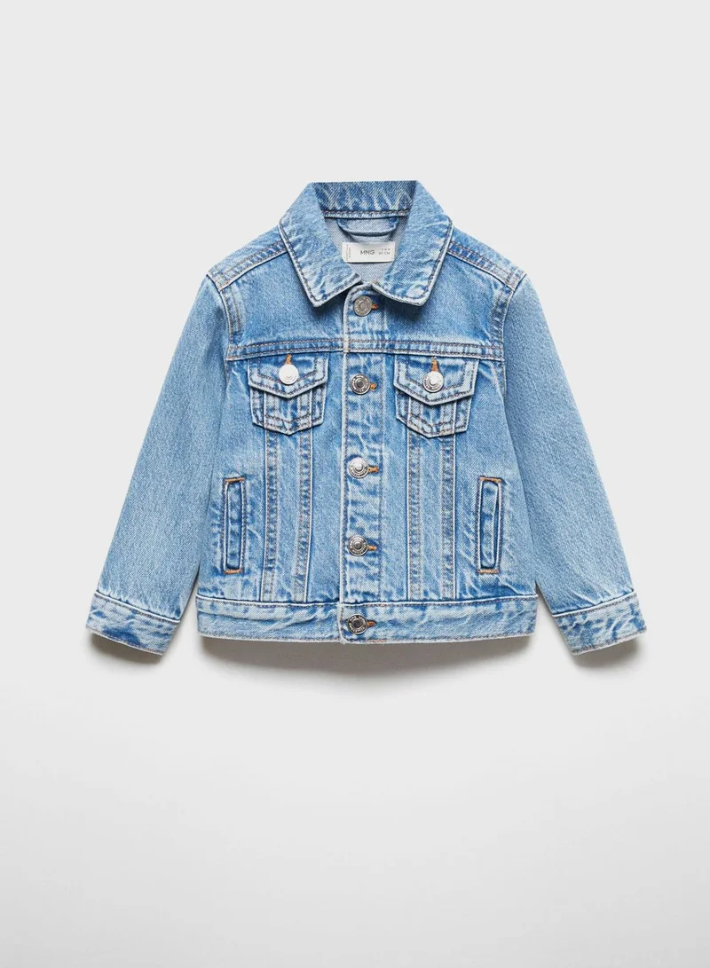 MANGO Kids Light Wash Denim Jacket