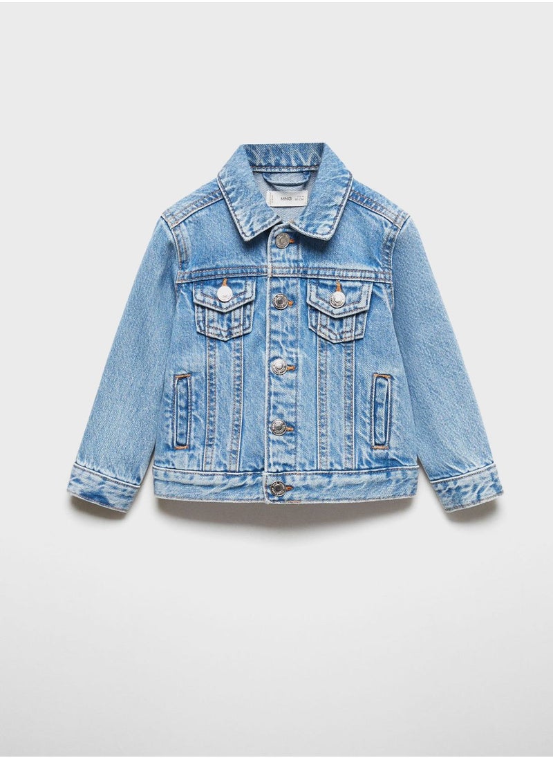MANGO - Kids Light Wash Denim Jacket - Image 1