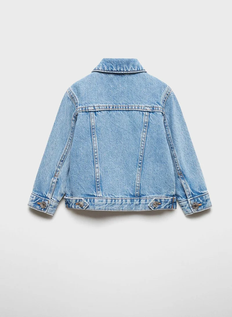 MANGO Kids Light Wash Denim Jacket