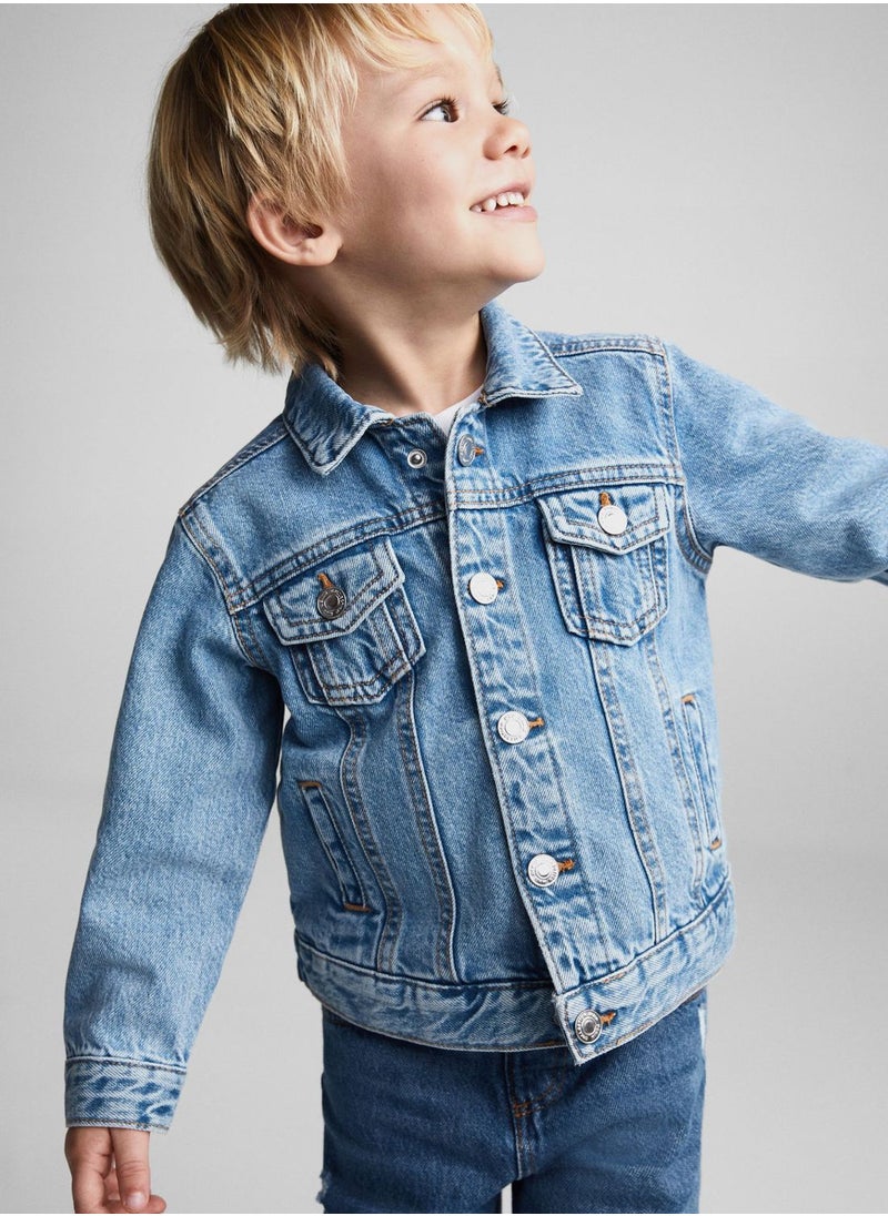 MANGO - Kids Light Wash Denim Jacket - Image 1