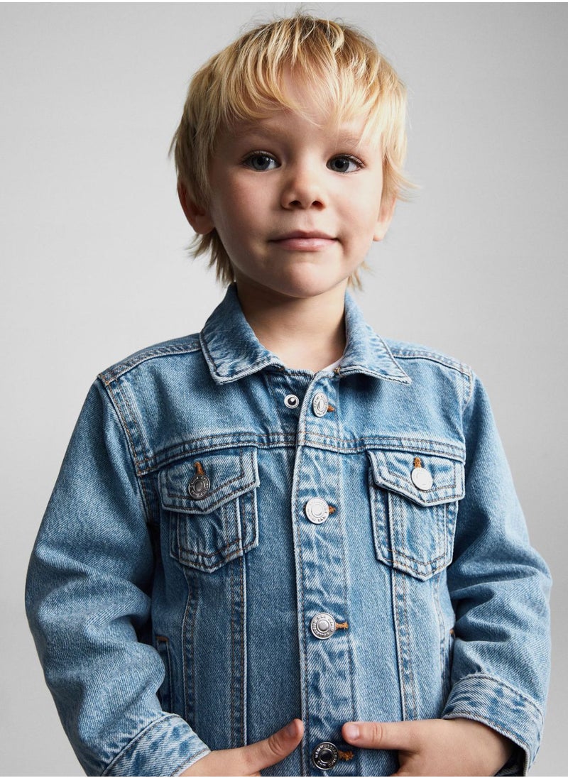 MANGO - Kids Light Wash Denim Jacket - Image 1