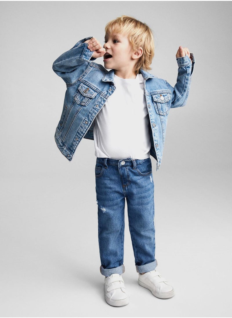 MANGO - Kids Light Wash Denim Jacket - Image 1