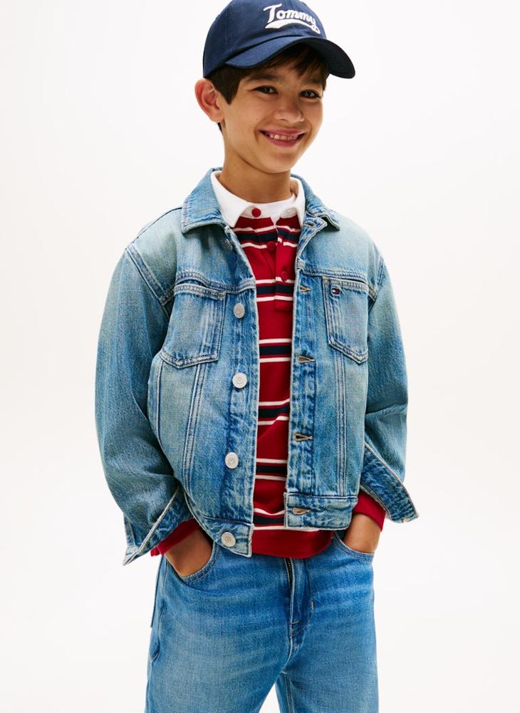 TOMMY HILFIGER Kids Denim Flag Trucker Jacket - Image 1