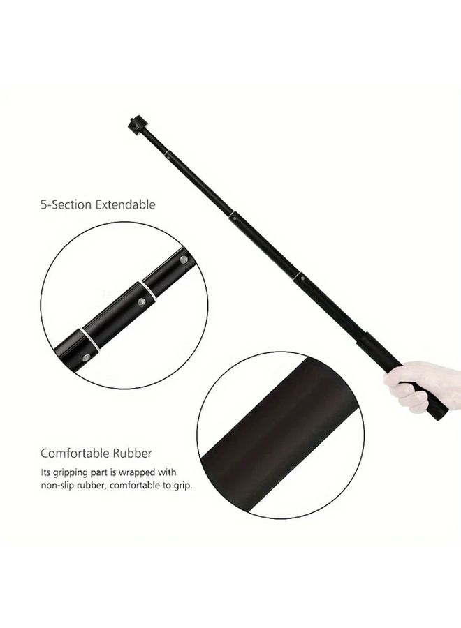 Classic Black Metal Telescopic Extension Pole Aluminum Alloy Gimbal Selfie Stick Adjustable Monopod - Image 4