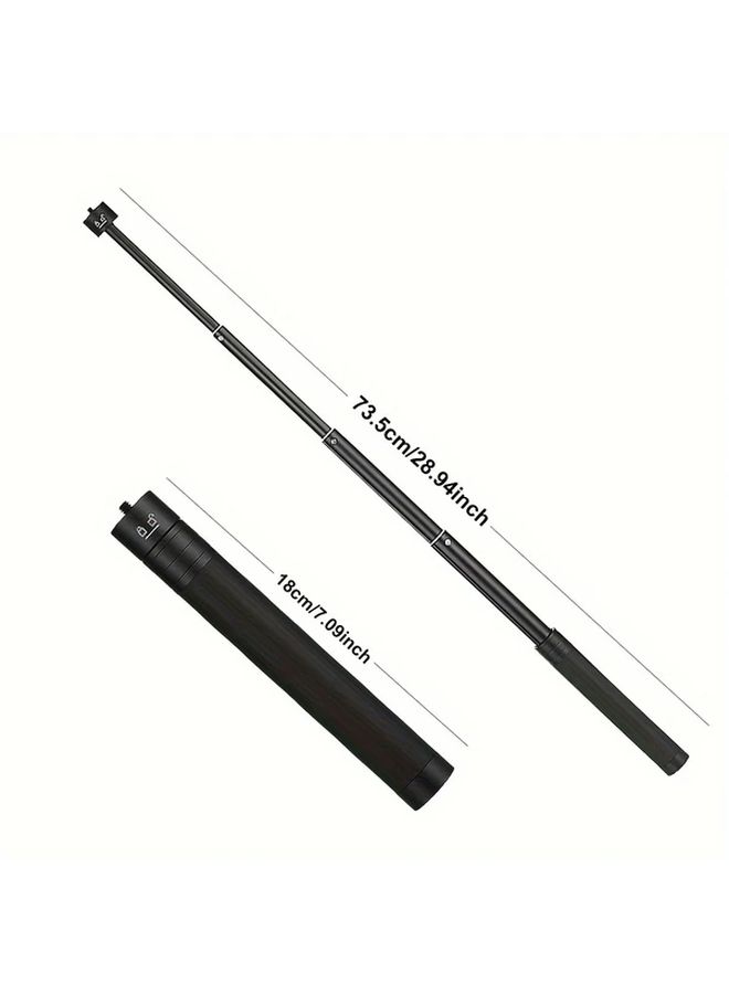 Classic Black Metal Telescopic Extension Pole Aluminum Alloy Gimbal Selfie Stick Adjustable Monopod - Image 2
