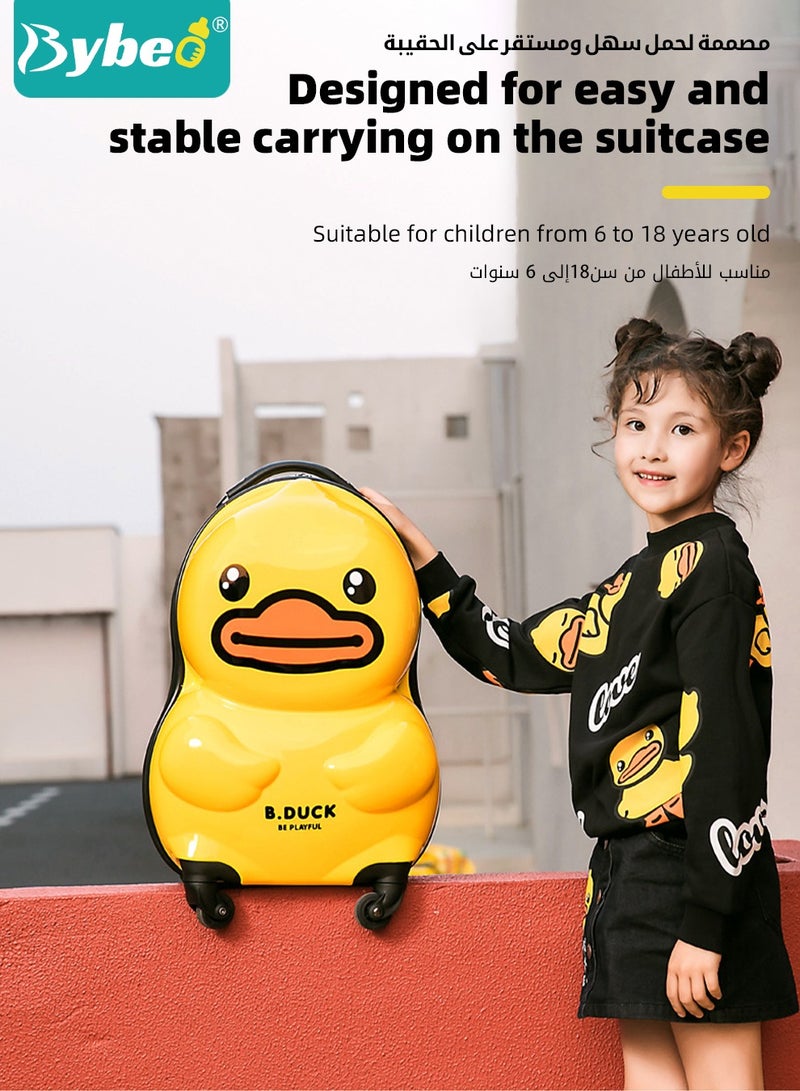 Bybeo Kids Luggage, Children Travel Suitcase on Wheels, Cartoon Child Trolley Case, Hard Shell Traveling Rolling Luggages, for Boys Girls Toddler Travels and School Gift, 18 Inch - Image 2