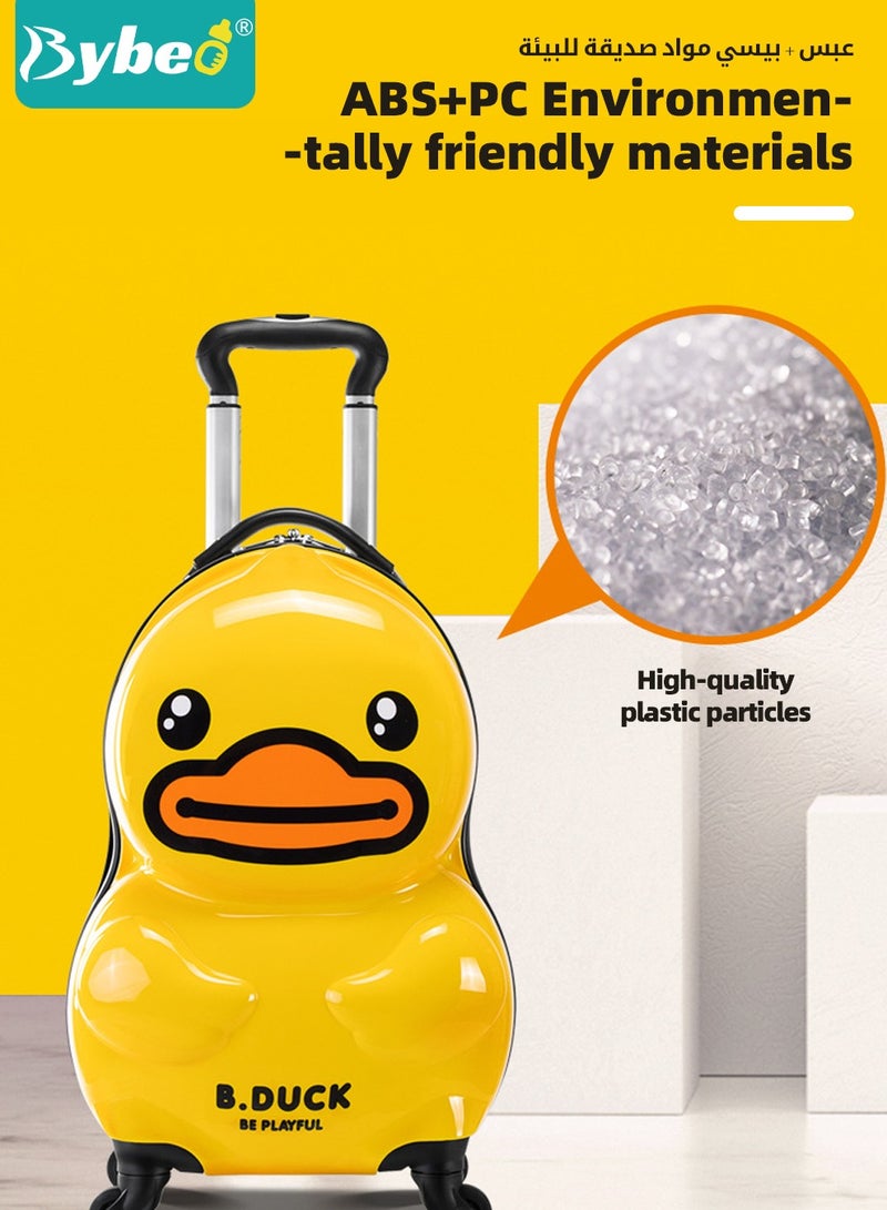 Bybeo Kids Luggage, Children Travel Suitcase on Wheels, Cartoon Child Trolley Case, Hard Shell Traveling Rolling Luggages, for Boys Girls Toddler Travels and School Gift, 18 Inch - Image 5