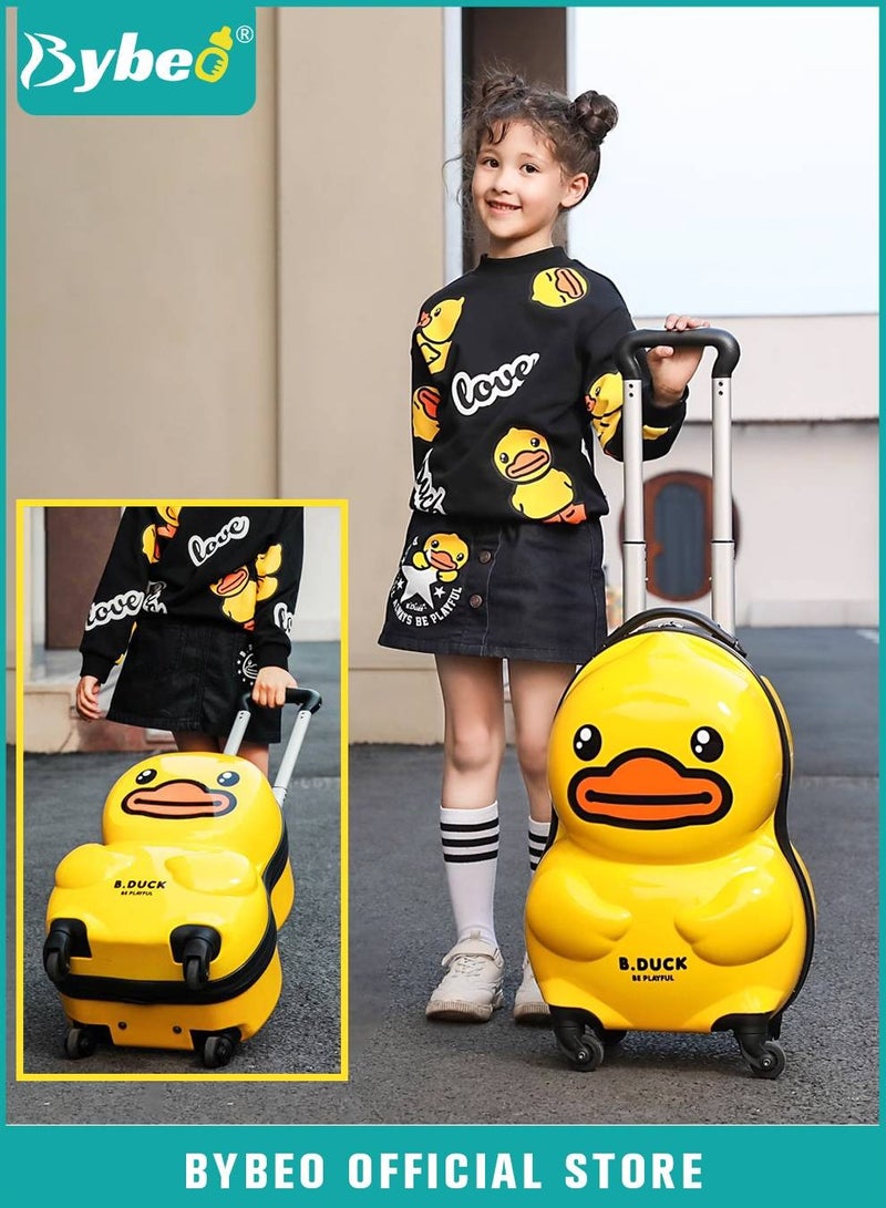 Bybeo Kids Luggage, Children Travel Suitcase on Wheels, Cartoon Child Trolley Case, Hard Shell Traveling Rolling Luggages, for Boys Girls Toddler Travels and School Gift, 18 Inch - Image 4