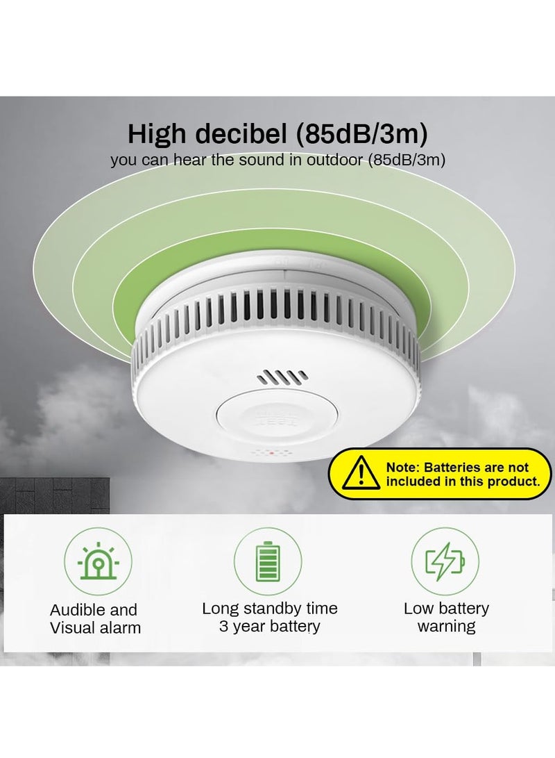 Smoke Detector With Alarm, 360 Degree Detection Home Fire Safety Alarm, Lightweight And Durable Photoelectric Smoke Sensor Detector For Home And Office, (1pc, White) - Image 3