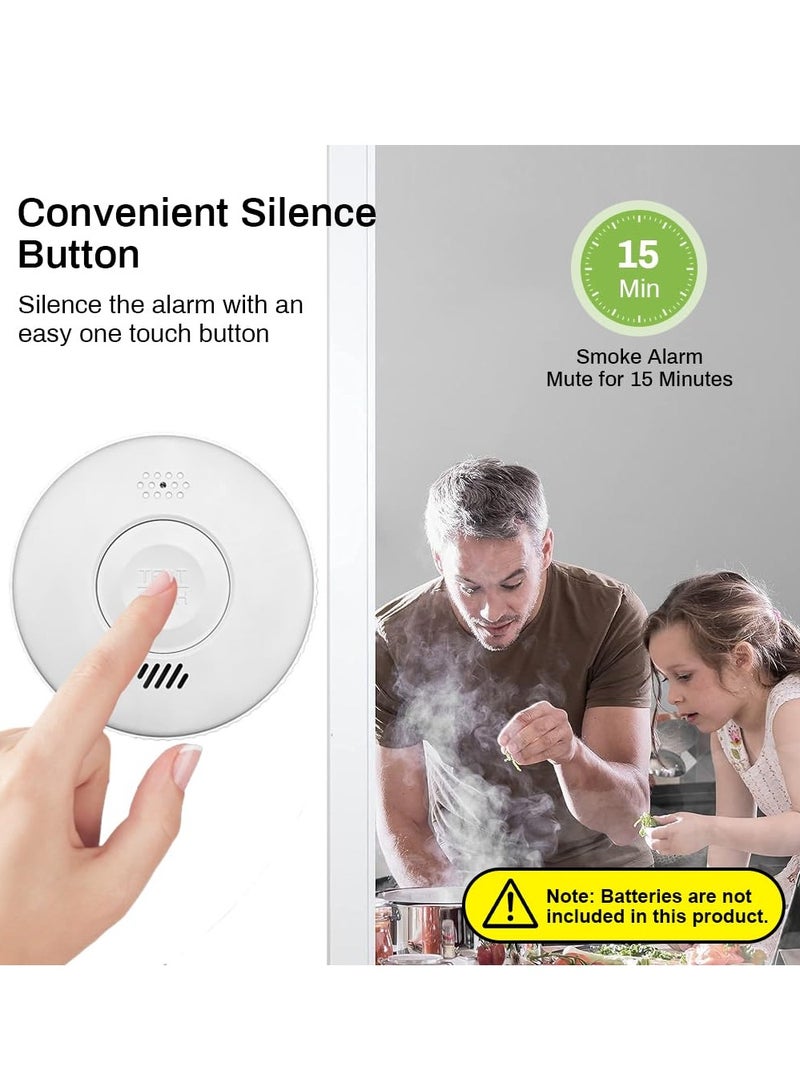 Smoke Detector With Alarm, 360 Degree Detection Home Fire Safety Alarm, Lightweight And Durable Photoelectric Smoke Sensor Detector For Home And Office, (1pc, White) - Image 4