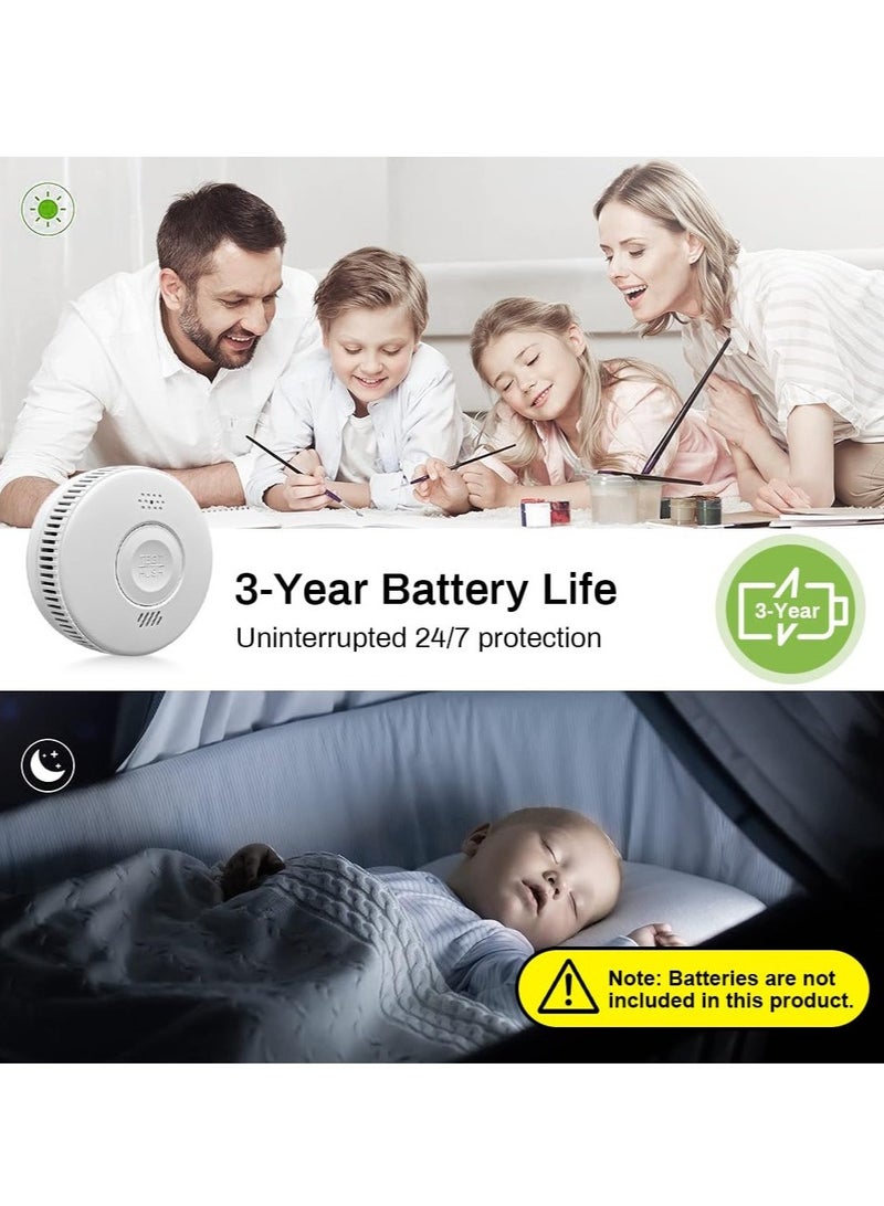 Smoke Detector With Alarm, 360 Degree Detection Home Fire Safety Alarm, Lightweight And Durable Photoelectric Smoke Sensor Detector For Home And Office, (1pc, White) - Image 2