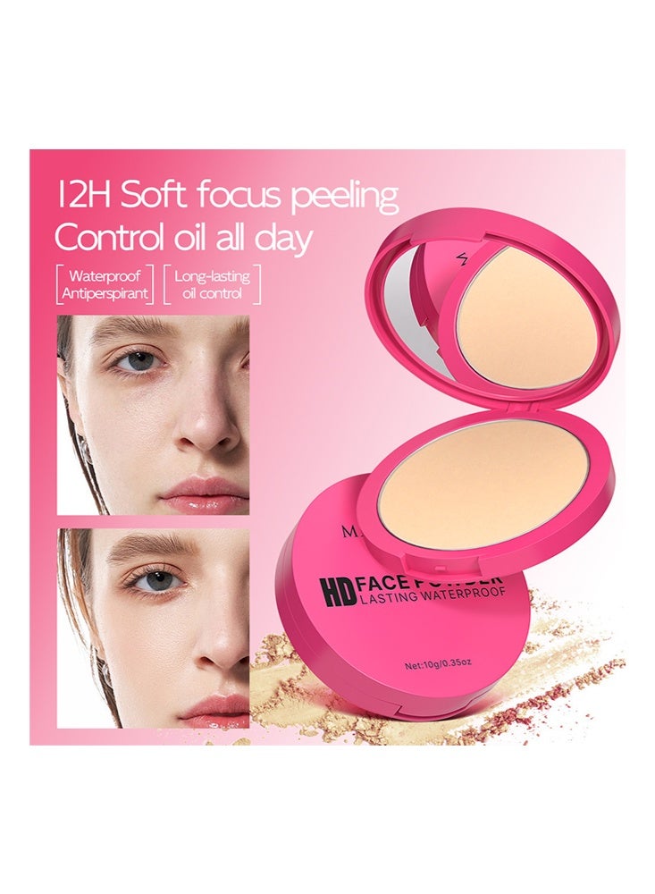 MAYCHEER Face Powder Lasting Waterproof - Silky Fog Soft Light Powder Cake Oil Control 02# Natural Color - Image 3