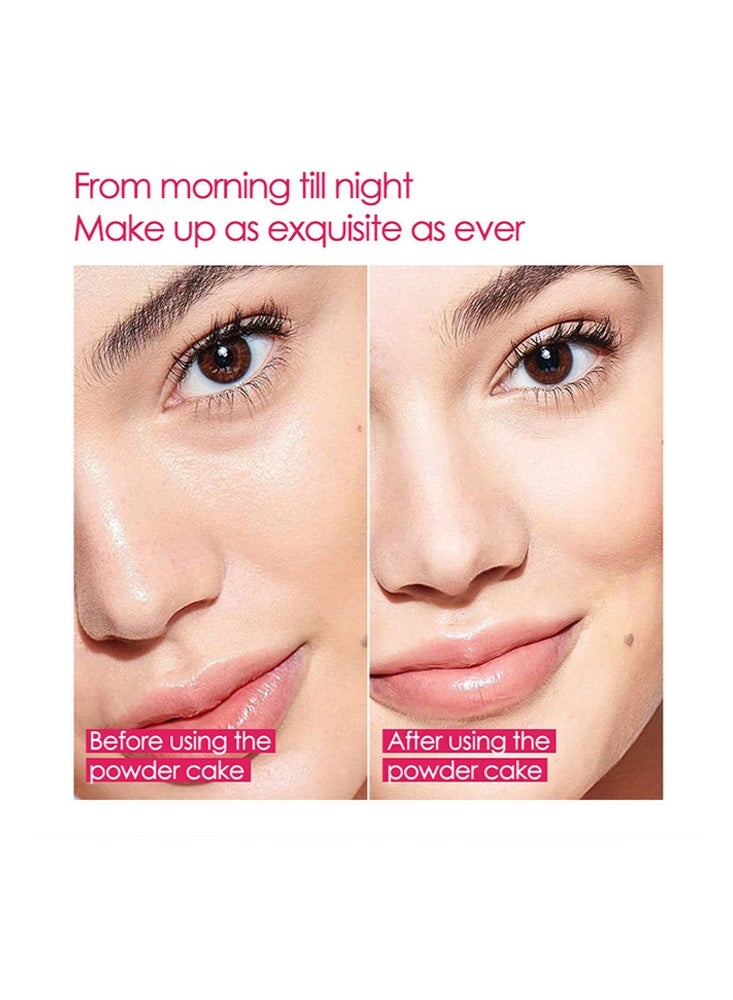 MAYCHEER Face Powder Lasting Waterproof - Silky Fog Soft Light Powder Cake Oil Control 02# Natural Color - Image 5