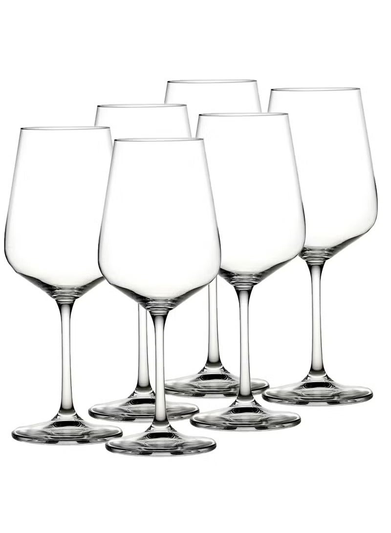 Haidue Red Wine Glasses (Set of 6) Crystal Stemware 435ml(14.72 oz) Elegant Glassware for Celebrations, Anniversaries, and Wine Enthusiast Gift, Dishwasher Safe, Lead-Free, and Durable Glass  - Image 1