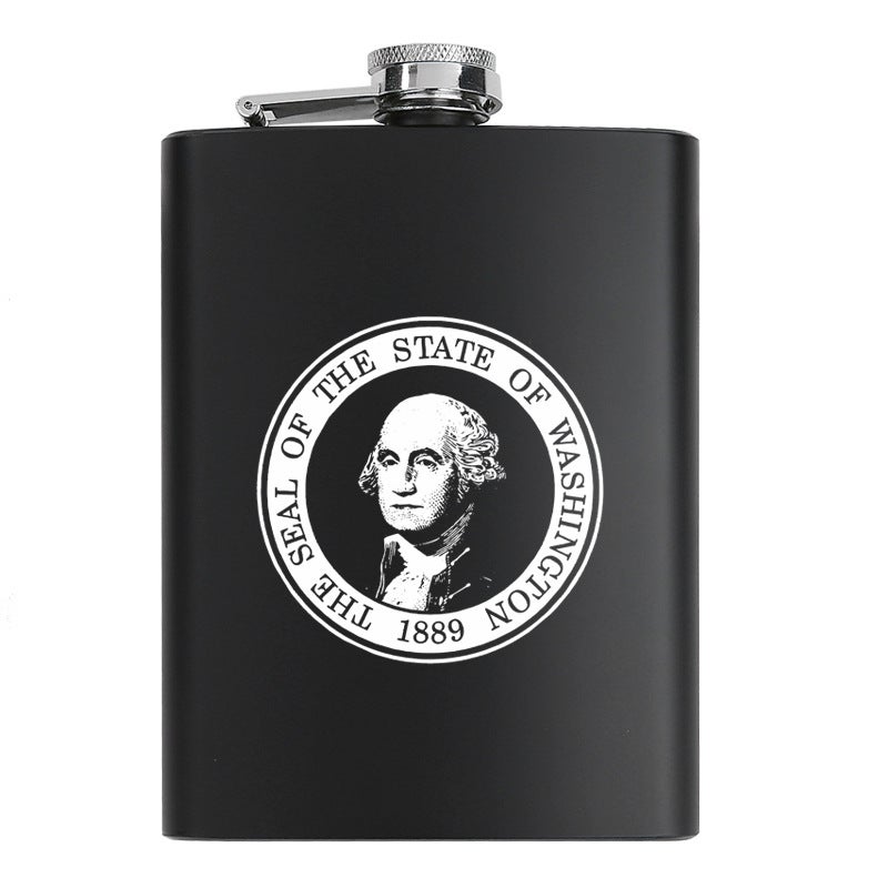 8 oz black stainless steel hip flask bottle celebrity idol souvenir gift elvis lennon jackson guevara Washington 