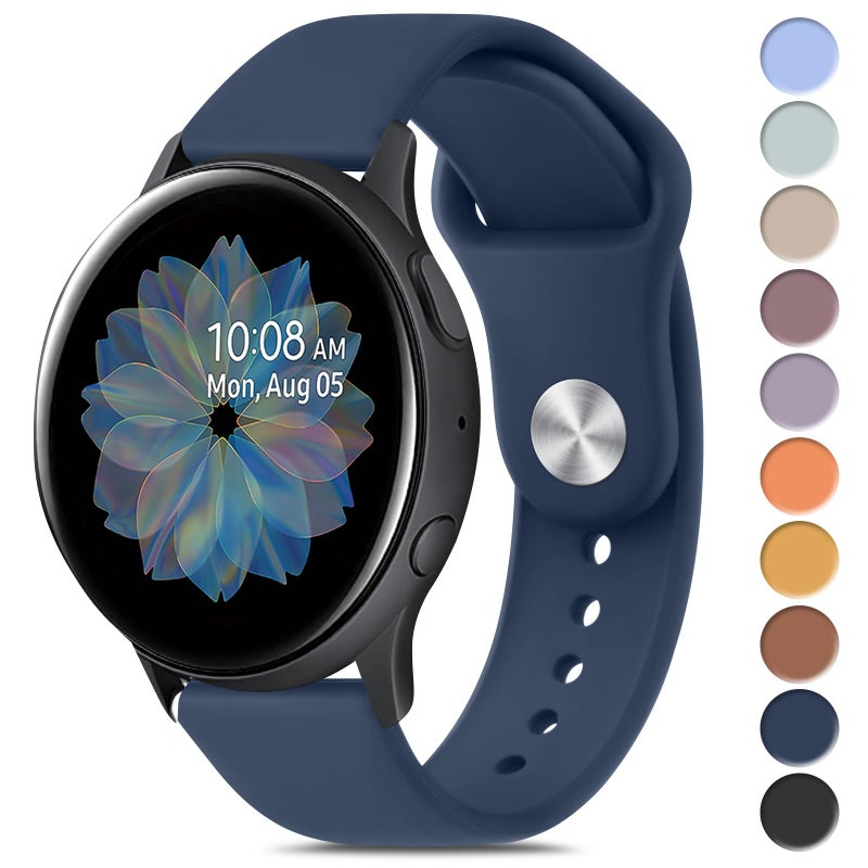 Meliya Bands Compatible with Samsung Galaxy Watch Active 2 20mm Soft Silicone Sport Replacement Strap for Galaxy Watch Active 2 Women Men Navy Blue - Image 2