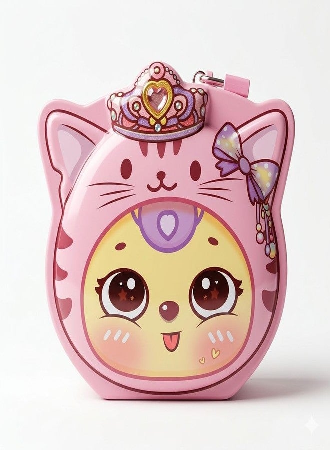 Sajani Cute Cartoon Creative Portable Piggy Bank, Money Saving Box with Combination Lock, Mini Coin Bank Gifts for Boys and Girls, Best Return Gifts for Kids (Pack of 1) (Tiger - Pink) - Image 1