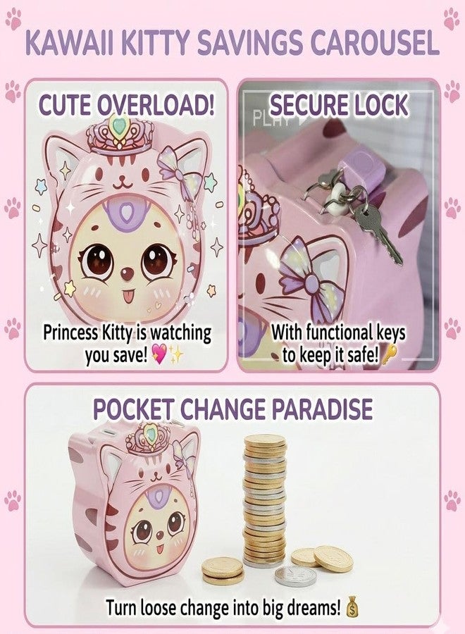 Sajani Cute Cartoon Creative Portable Piggy Bank, Money Saving Box with Combination Lock, Mini Coin Bank Gifts for Boys and Girls, Best Return Gifts for Kids (Pack of 1) (Tiger - Pink) - Image 3