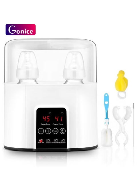 Baby Bottle Warmer, for Frozen Breast Milk & Formula Baby Food Heater & Steam Sterilizer with Cleaning Brush nd Safe Auto-shutoff & Timer Temperature