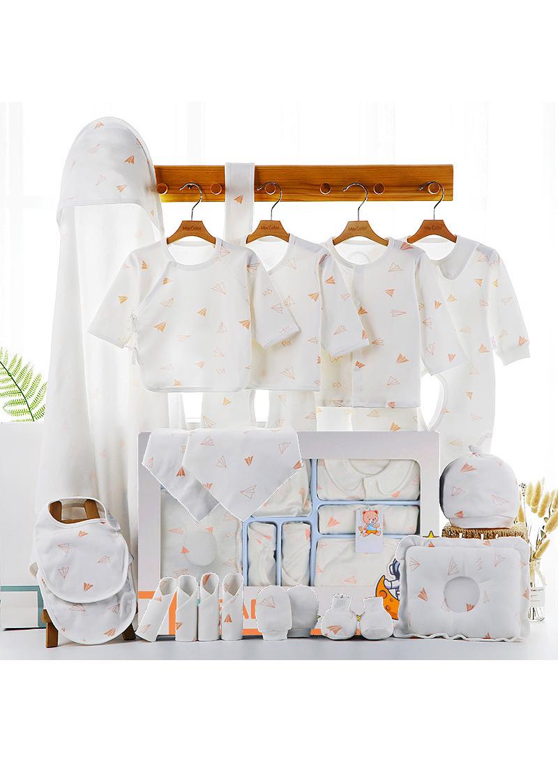 Y&D Baby Newborn Essentials Layette Gift Set With Box 22 Piece Baby Girl Boys Gifts Premium Cotton Baby Clothes Accessories Set Fits Newborn Baby Suit Set Cuddle Strap Bib Gloves Saliva Towel Pillow - Image 1