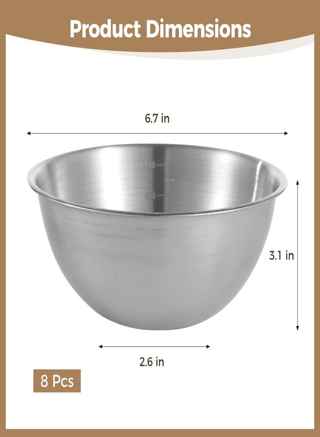 Homaisson 8 PCS Stainless Steel Mixing Bowls, kitchen mixing bowls, Large Mixing Bowls Kitchen Mixing Bowl Nesting Whisking Bowls for Home Kitchen,Baking,Cooking,Serving - Image 4