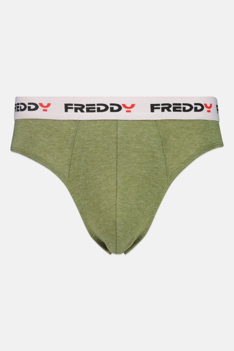 FREDDY Men 1 Pack Brand Logo Brief, Olive - Image 1