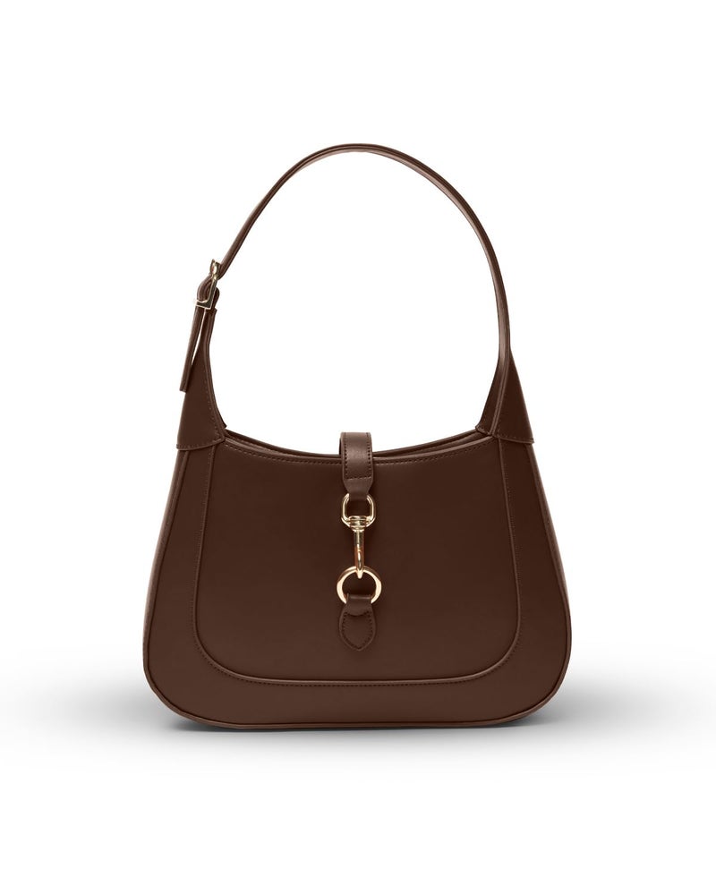 Apryl Shoulder Bag for Women - Small Shoulder Purses - Cute Trendy Handbags - Adjustable Strap Vegan Leather (Choc) - Image 1
