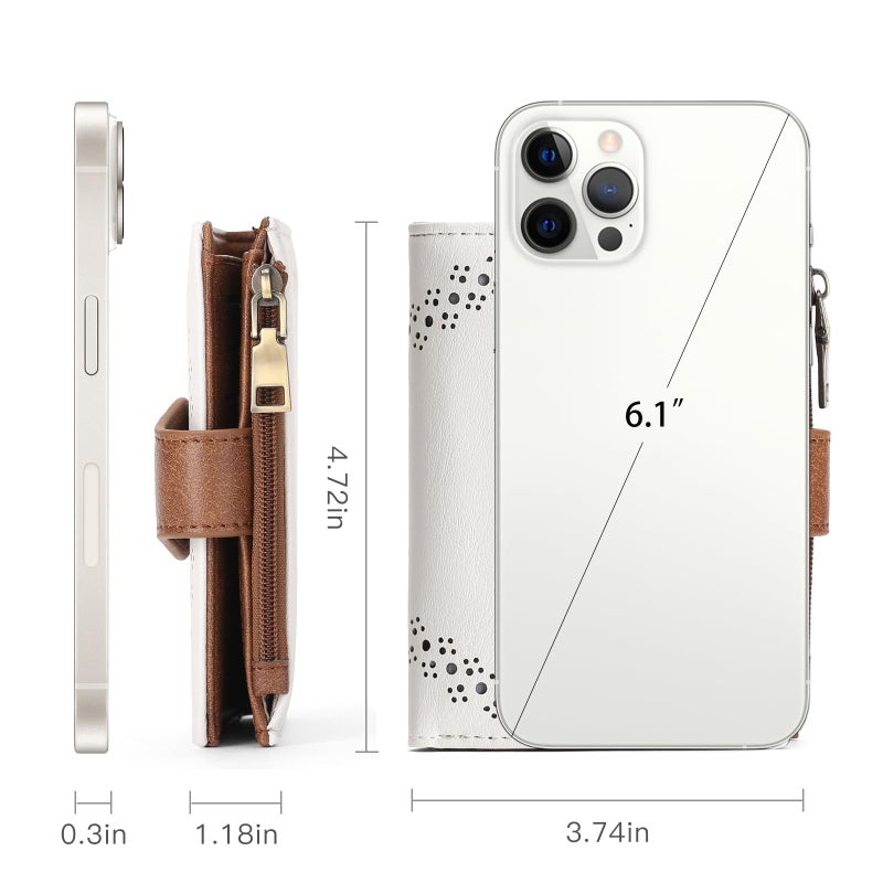 SENDEFN Small Wallets for Women Bifold RFID Blocking Leather Card Holder Compact Wallet with Zipper Coin Pocket - Image 4