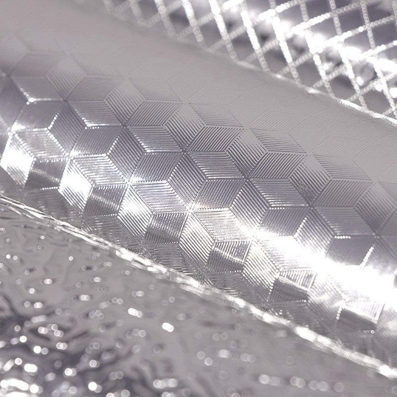 UPREDO Kitchen Stove Backsplash Aluminum Foil Sticker Waterproof Oilproof Decorative Wallpaper Peel Stick Drawer Cabinet Shelf Liners Paper 15.8inch by 9.8feet - Image 2