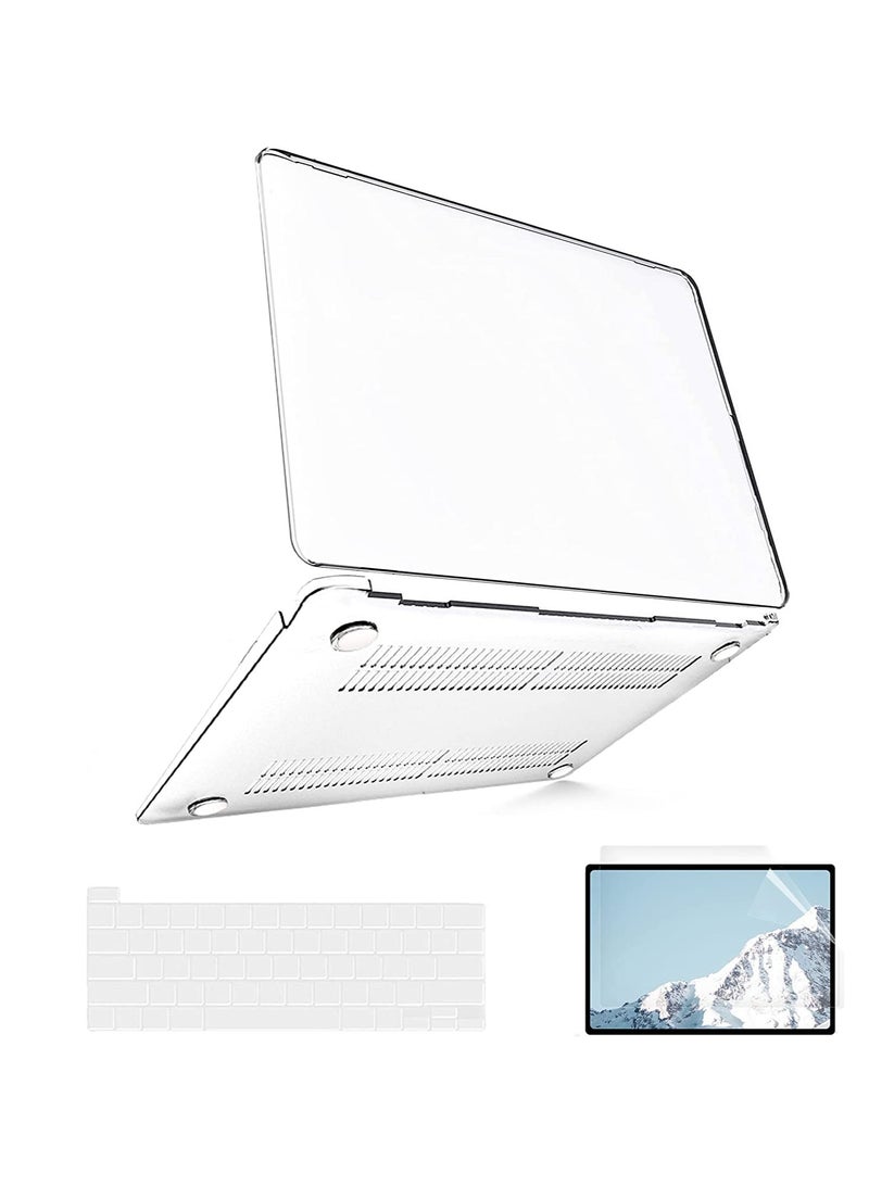 Case for MacBook Pro 13 Inch A2338(M2 M1) A2251 A2289 A2159 A1989 A1706 A1708 (2016-2022) - Snap On Hard Shell Cover with 2 Keyboard Skin Covers, 1 Screen Protector, Glitter Clear  - Image 1
