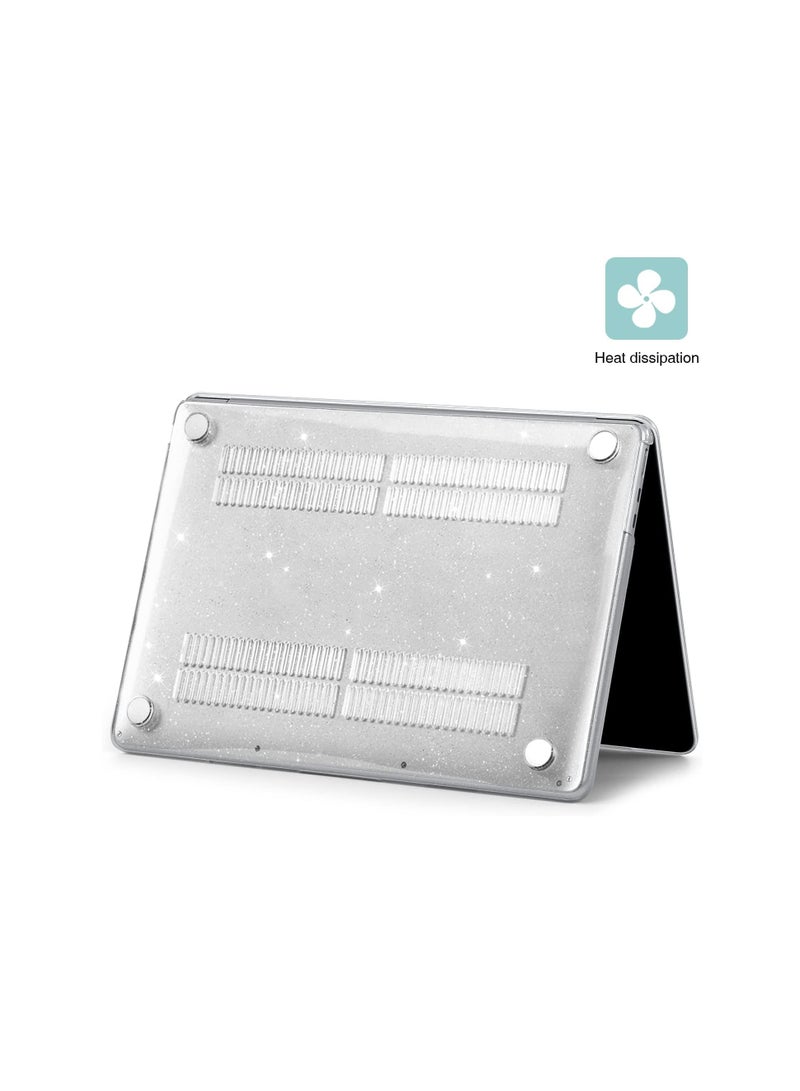 Case for MacBook Pro 13 Inch A2338(M2 M1) A2251 A2289 A2159 A1989 A1706 A1708 (2016-2022) - Snap On Hard Shell Cover with 2 Keyboard Skin Covers, 1 Screen Protector, Glitter Clear  - Image 3