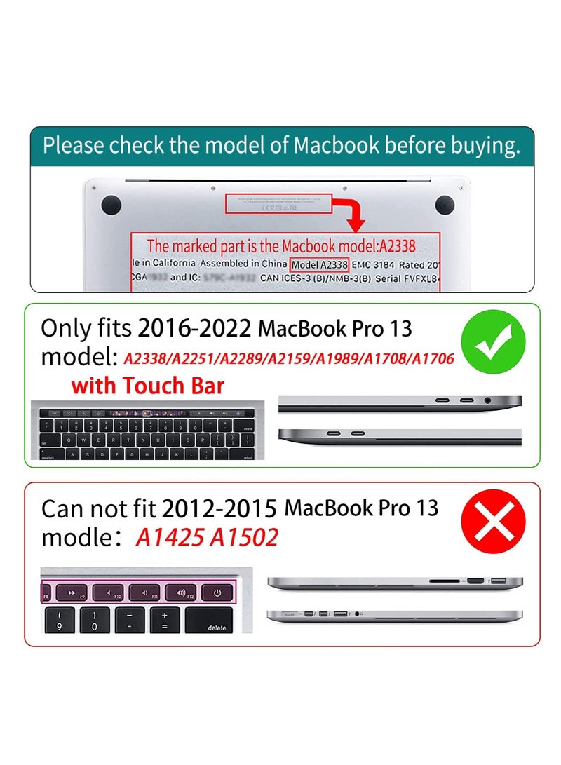 Case for MacBook Pro 13 Inch A2338(M2 M1) A2251 A2289 A2159 A1989 A1706 A1708 (2016-2022) - Snap On Hard Shell Cover with 2 Keyboard Skin Covers, 1 Screen Protector, Glitter Clear  - Image 4