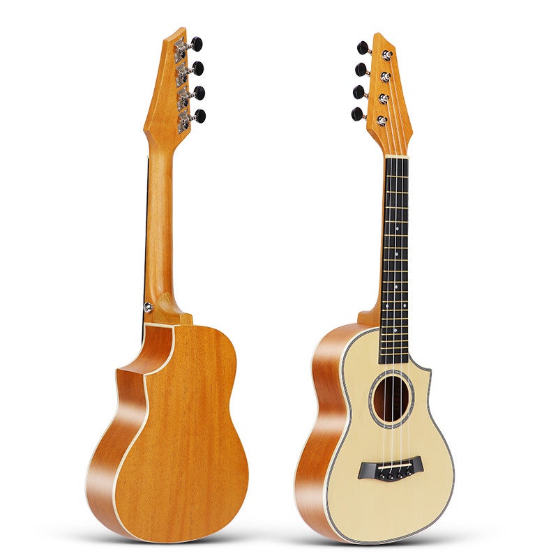 Generic Ukulele 23 inch peach blossom core Wood small four string missing angle ukulele small guitar electric guitar head musical instrument wholesale23 inch-ukulele [electric guitar head-missing angle] log color 23 inch-ukulele [electric guitar head-missing angle] log color 