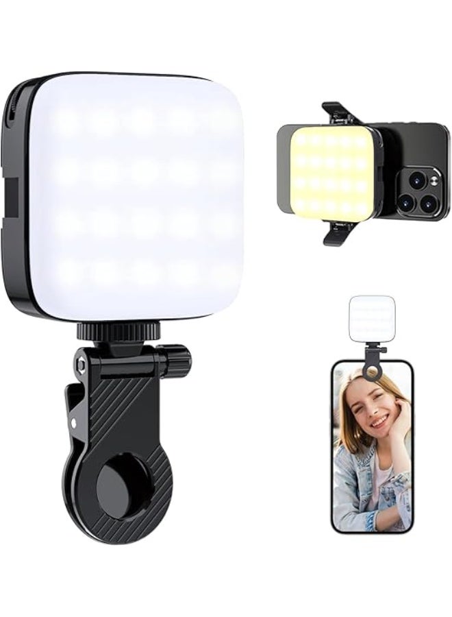 Rechargeable Selfie Light (64 LED) - Clip-on Video Light with Multi Modes - Easy-to-Use for Phone, Laptop, Live Streaming & Makeup - Image 1