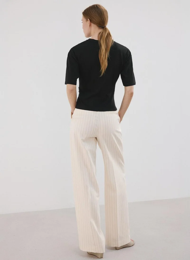 مانجو Cotton t-shirt with pucker detail