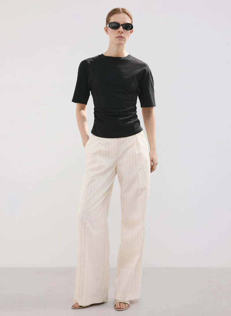 MANGO  Cotton t-shirt with pucker detail for Women | Best Price UAE